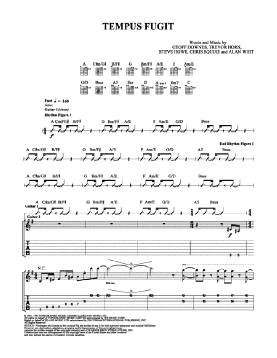 Tempus Fugit Electric Guitar scores gallery preview page 1