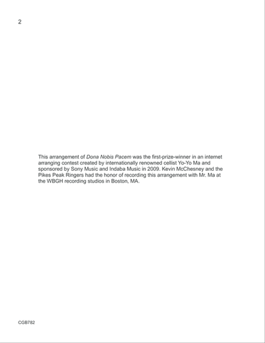 Dona Nobis Pacem (Handbell Score) Handbell Choir scores gallery preview page 2