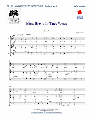Book cover for Missa Brevis for Three Voices