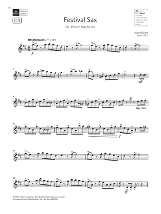 Festival Sax (from Sixty for Sax) (Grade 5 List C3 from the ABRSM Saxophone syllabus from 2022)