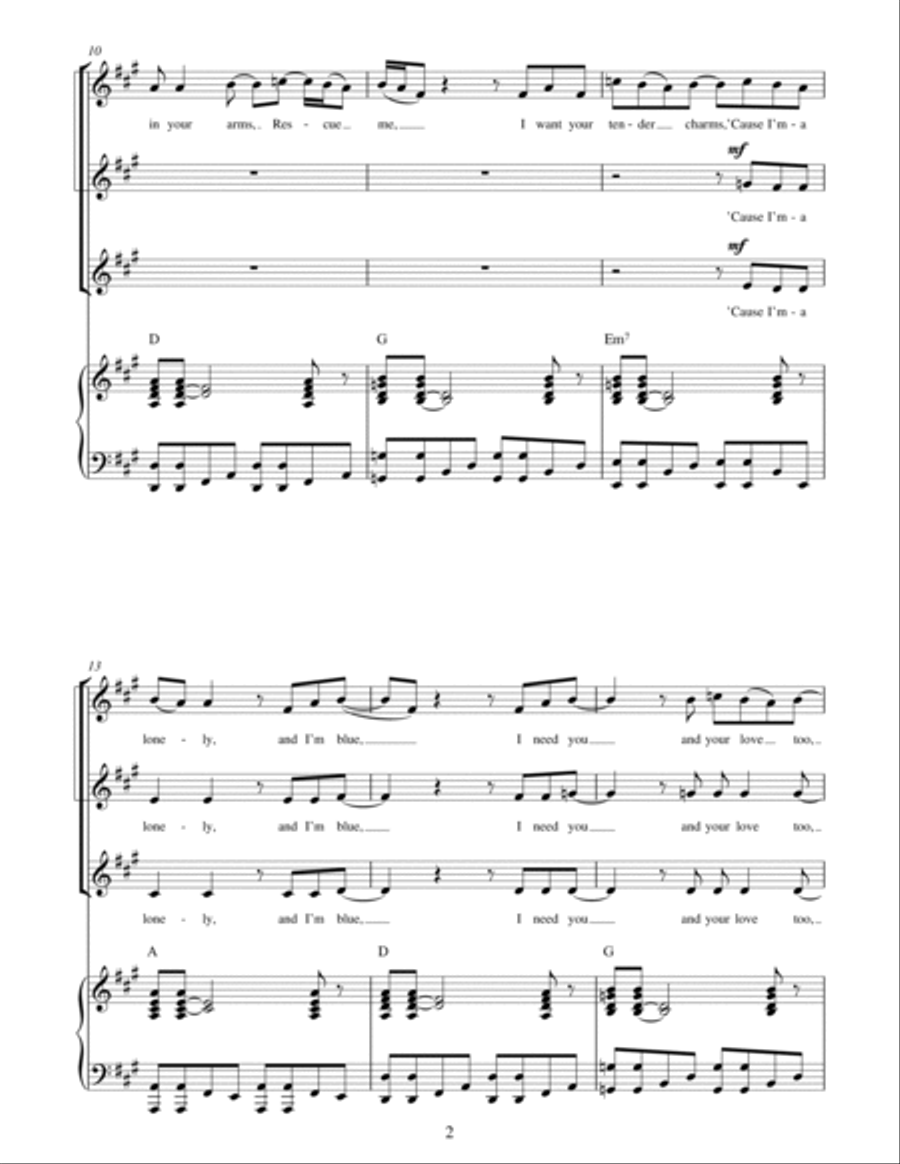 Rescue Me (arr. Berty Rice) SSA scores gallery preview page 2