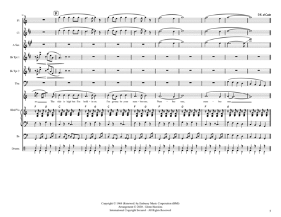 The Tide Is High Jazz Ensemble scores gallery preview page 6