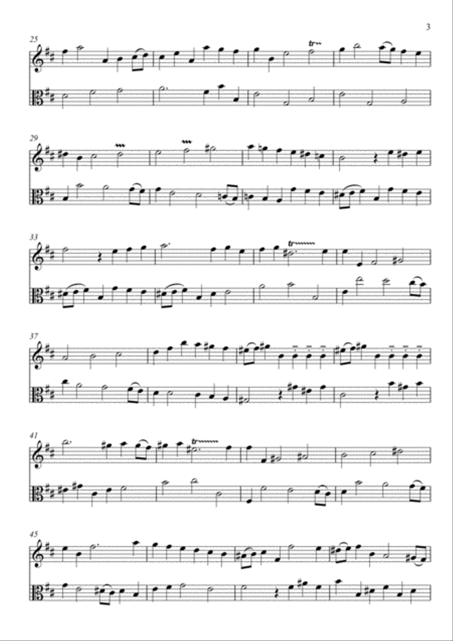 Sonata in B minor for Flute & Viola Flute scores gallery preview page 3
