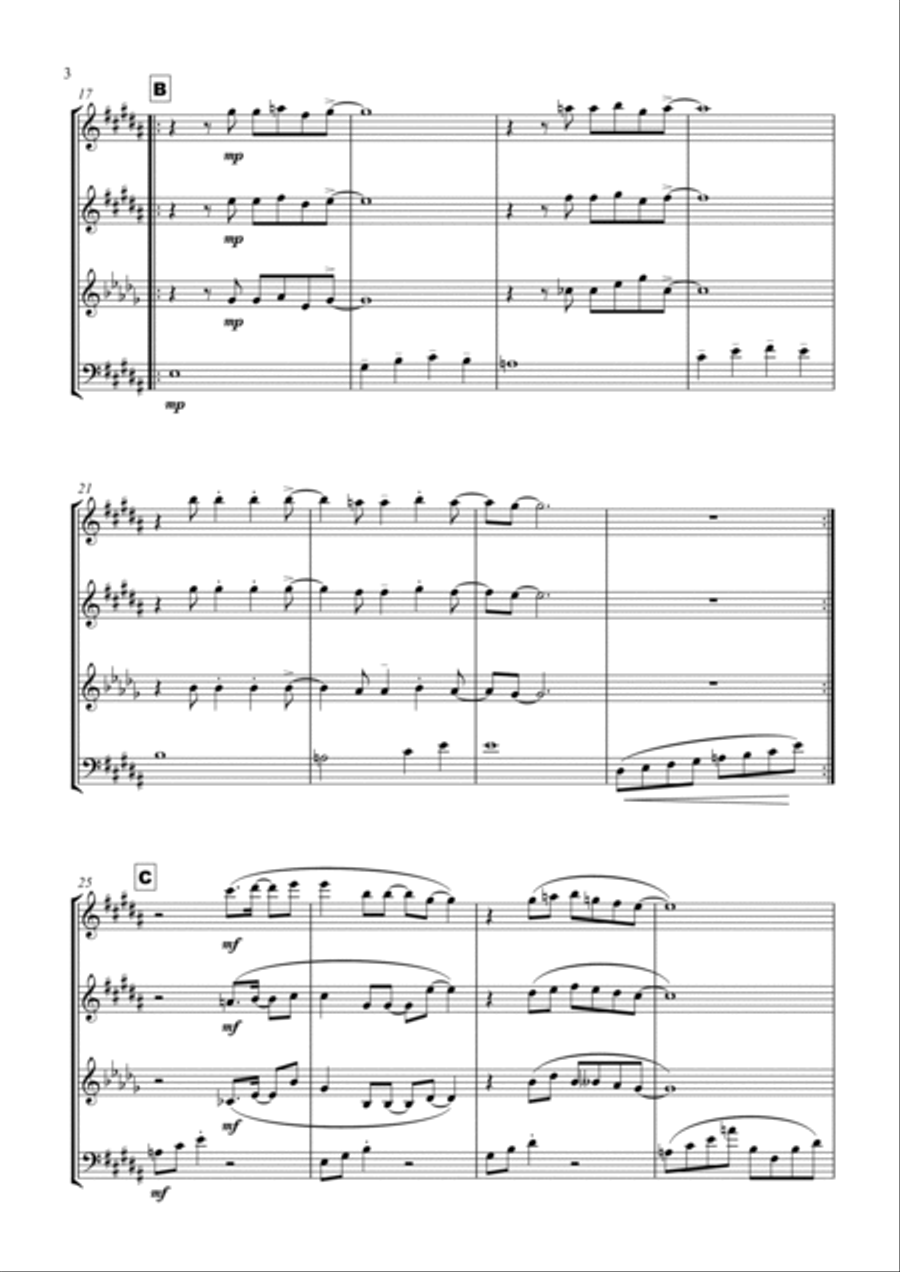 Suspicious Minds Woodwind Quartet scores gallery preview page 3