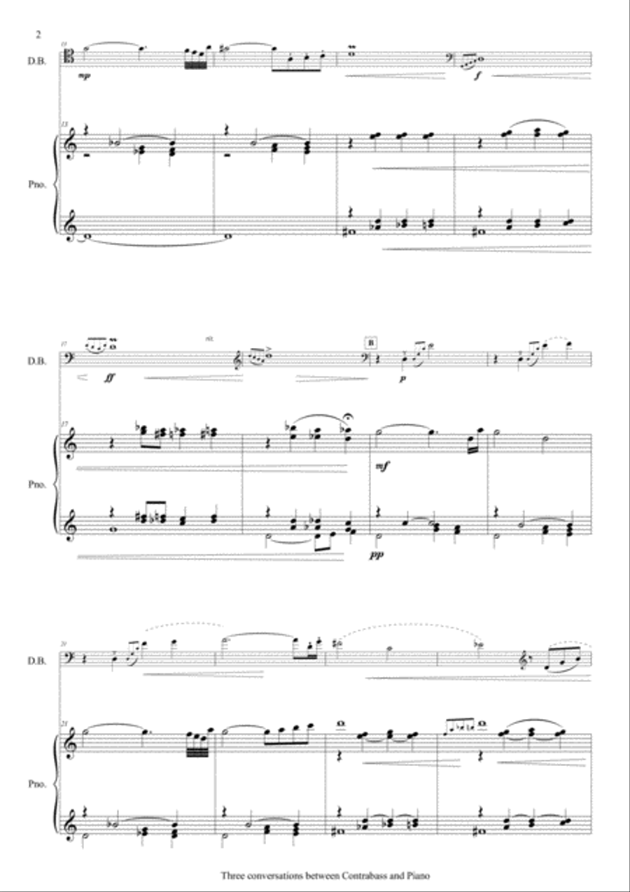 3 Conversations between Contrabass and Piano Double Bass scores gallery preview page 2