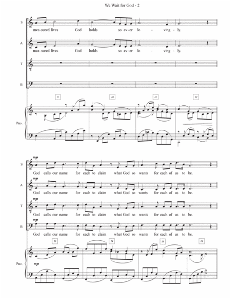 We Wait for God We Wait for God Piano, Vocal scores gallery preview page 2