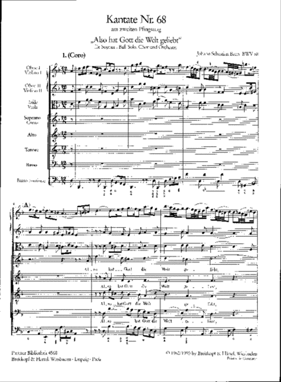Cantata BWV 68 “For God his wondrous love to show” 4-Part scores gallery preview page 2
