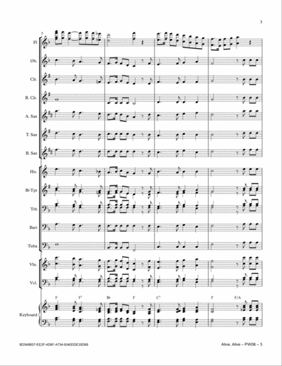 Alive, Alive Alive, Alive Full Orchestra scores gallery preview page 3