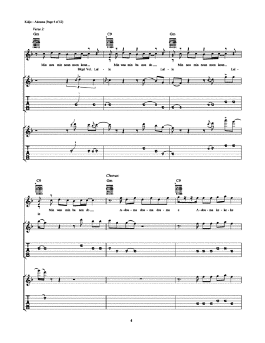 Adouma Adouma Electric Guitar scores gallery preview page 4
