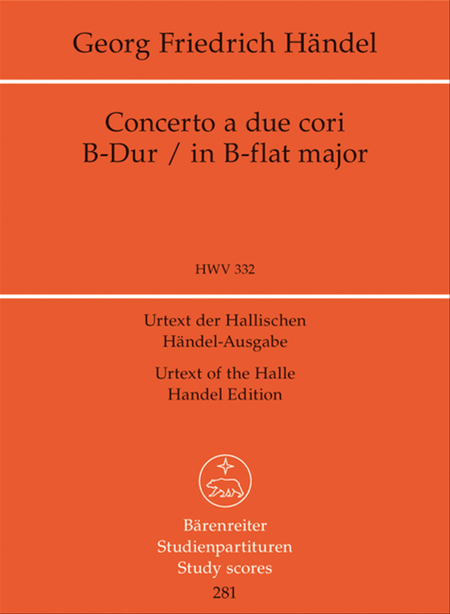 Concerto a due cori B flat major HWV 332 Study Score scores gallery preview page 1