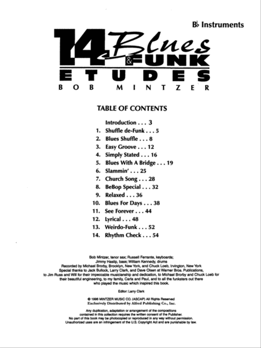 14 Blues & Funk Etudes 14 Blues & Funk Etudes Clarinet scores gallery preview page 2