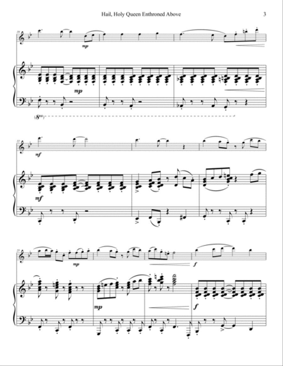 Hail, Holy Queen Enthroned Above Flute Solo scores gallery preview page 4
