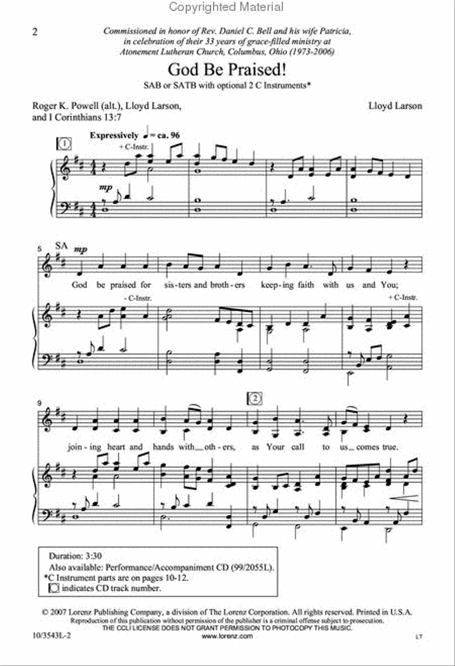 God Be Praised! 4-Part scores gallery preview page 2