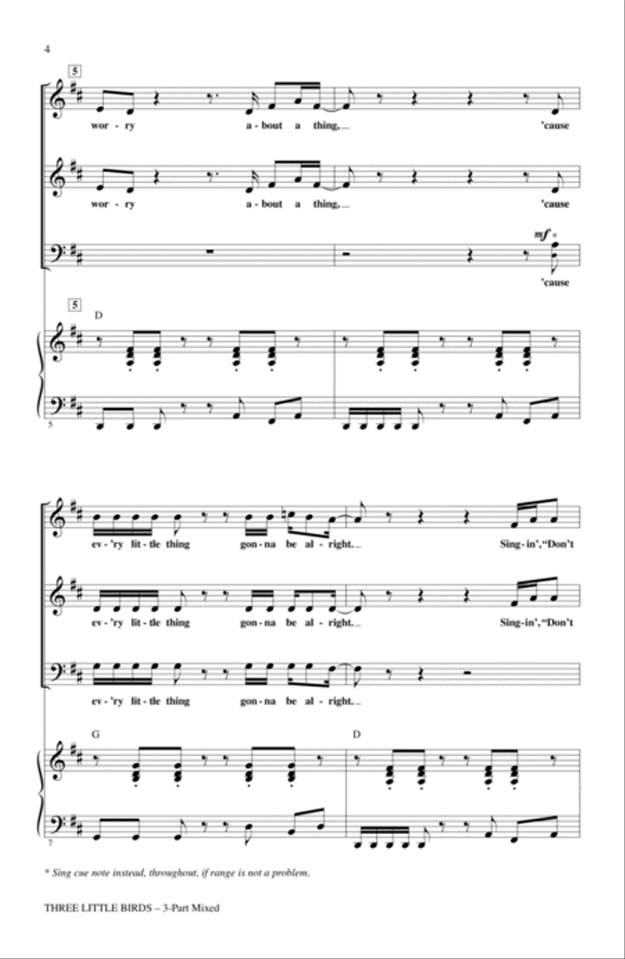 Three Little Birds (arr. Audrey Snyder) 3-Part scores gallery preview page 2
