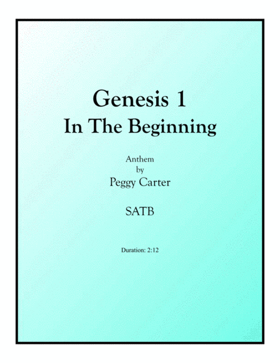 Genesis 1: In The Beginning SATB image number null