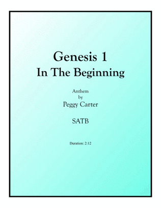 Book cover for Genesis 1: In The Beginning SATB