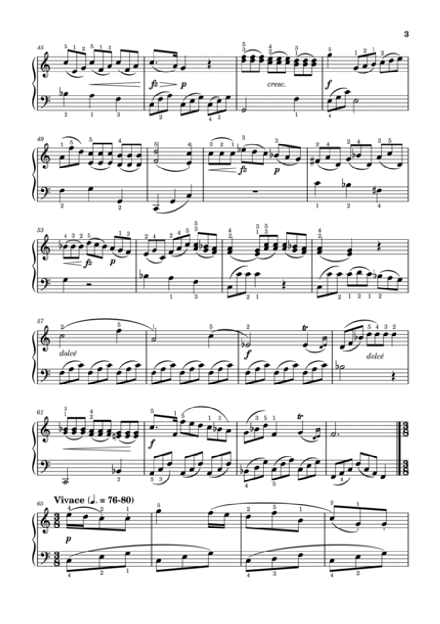 Clementi - Piano Sonatina in C Major - Op.36 No.1 - Original For Piano Solo With Fingered Clementi - Piano Sonatina in C Major - Op.36 No.1 - Original For Piano Solo With Fingered Piano Solo scores gallery preview page 3