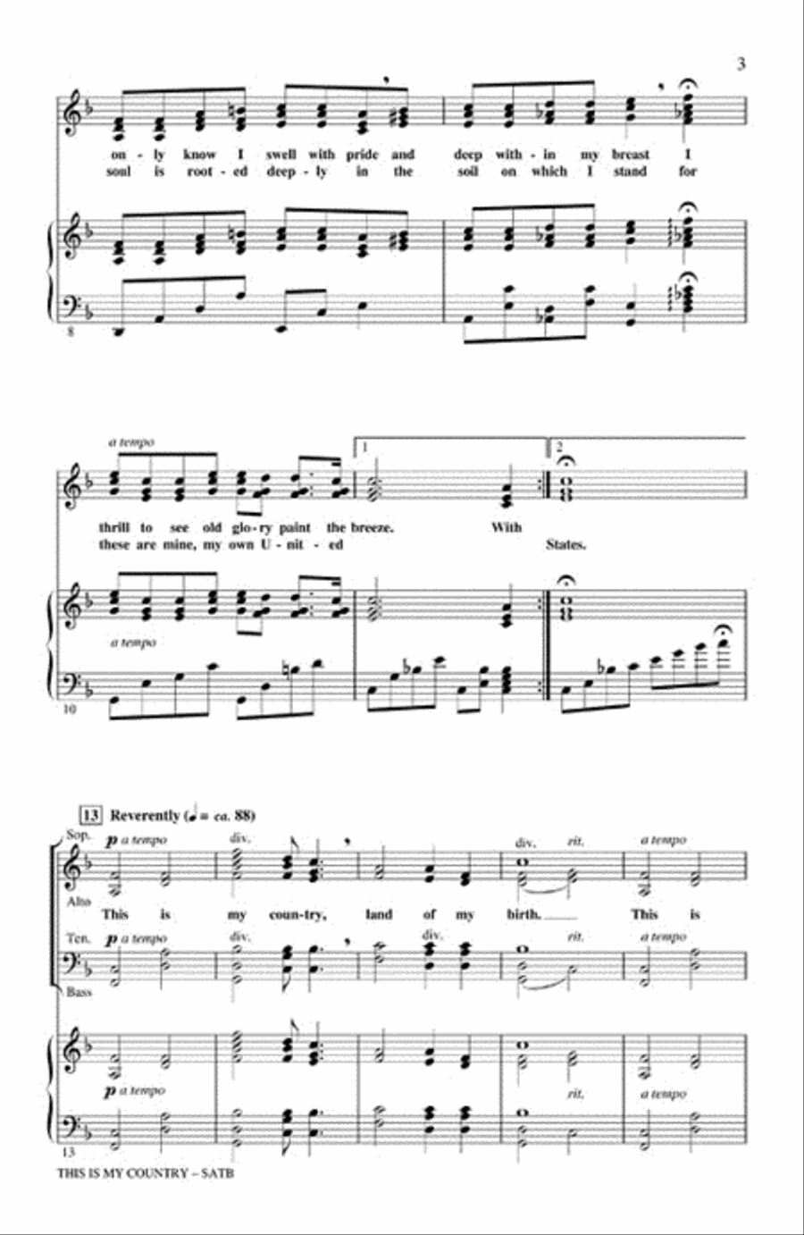 This Is My Country 4-Part scores gallery preview page 3