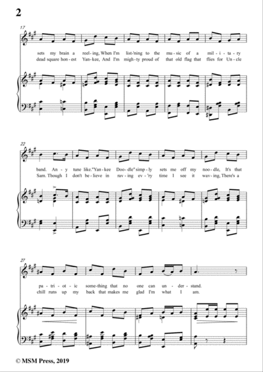 George M. Cohan-You're A Grand Old Rag,in A Major,for Voice&Piano Voice scores gallery preview page 4