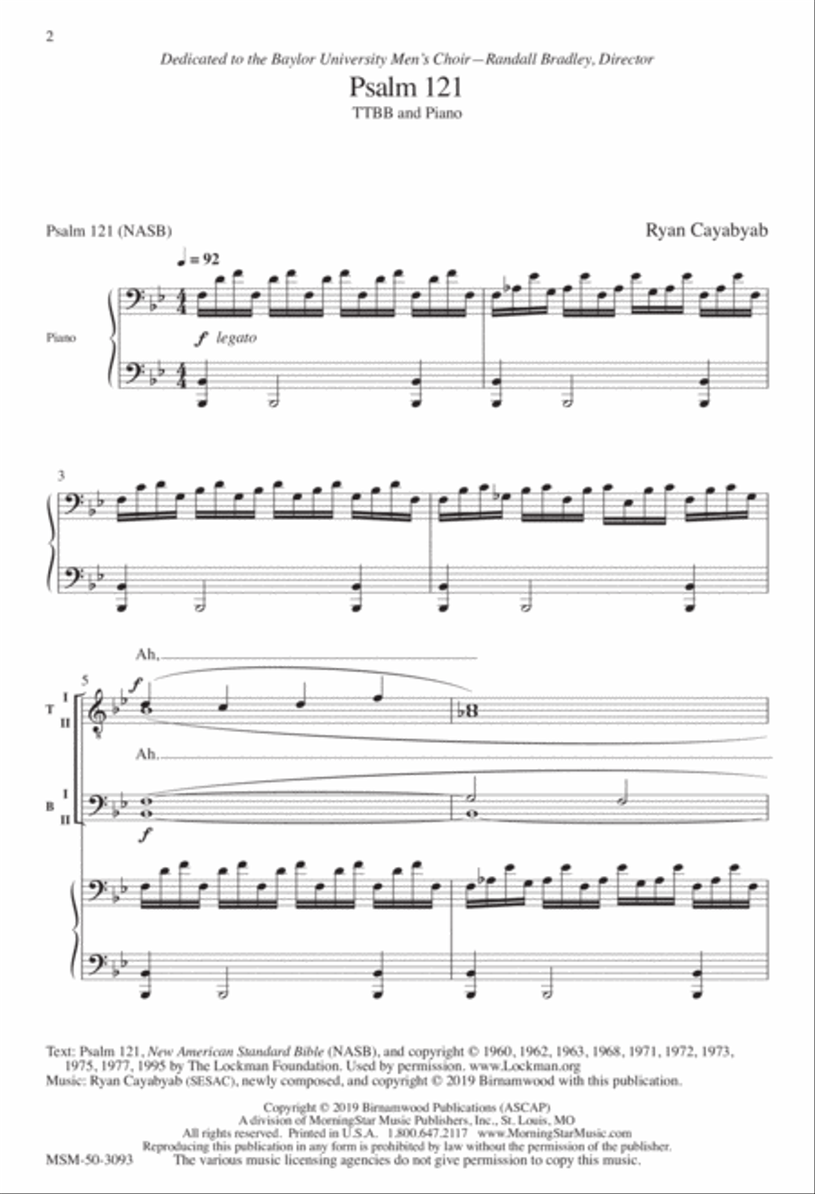 Psalm 121 TTBB scores gallery preview page 1