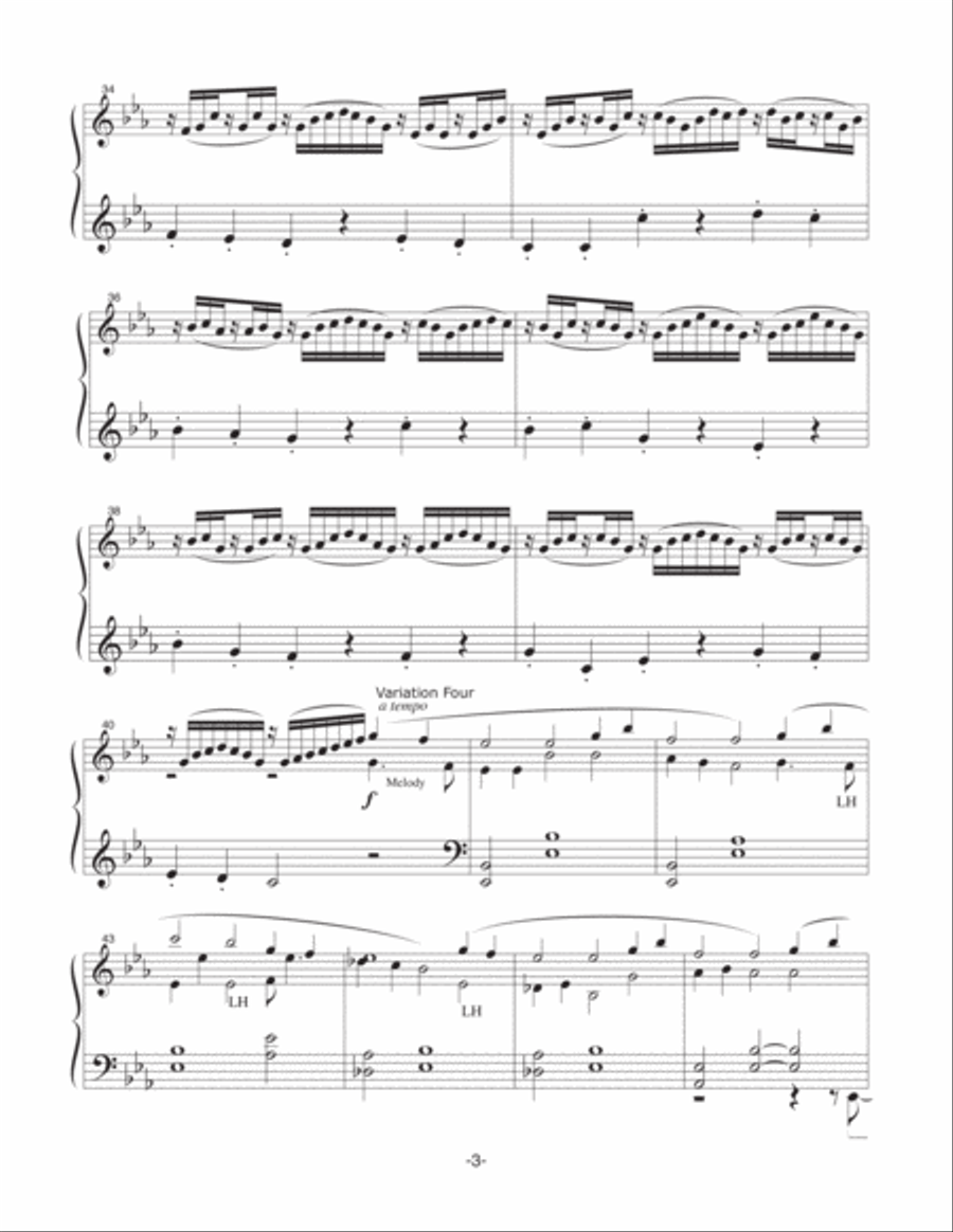 Variations on KEDRON Piano Solo scores gallery preview page 3