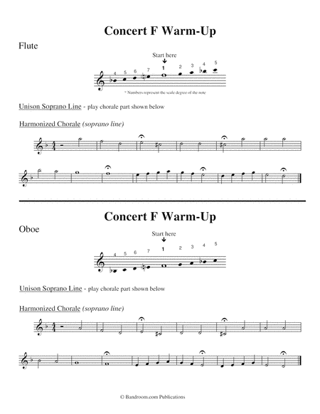 CONCERT F WARM-UP (concert band; score, parts, license to copy) image number null