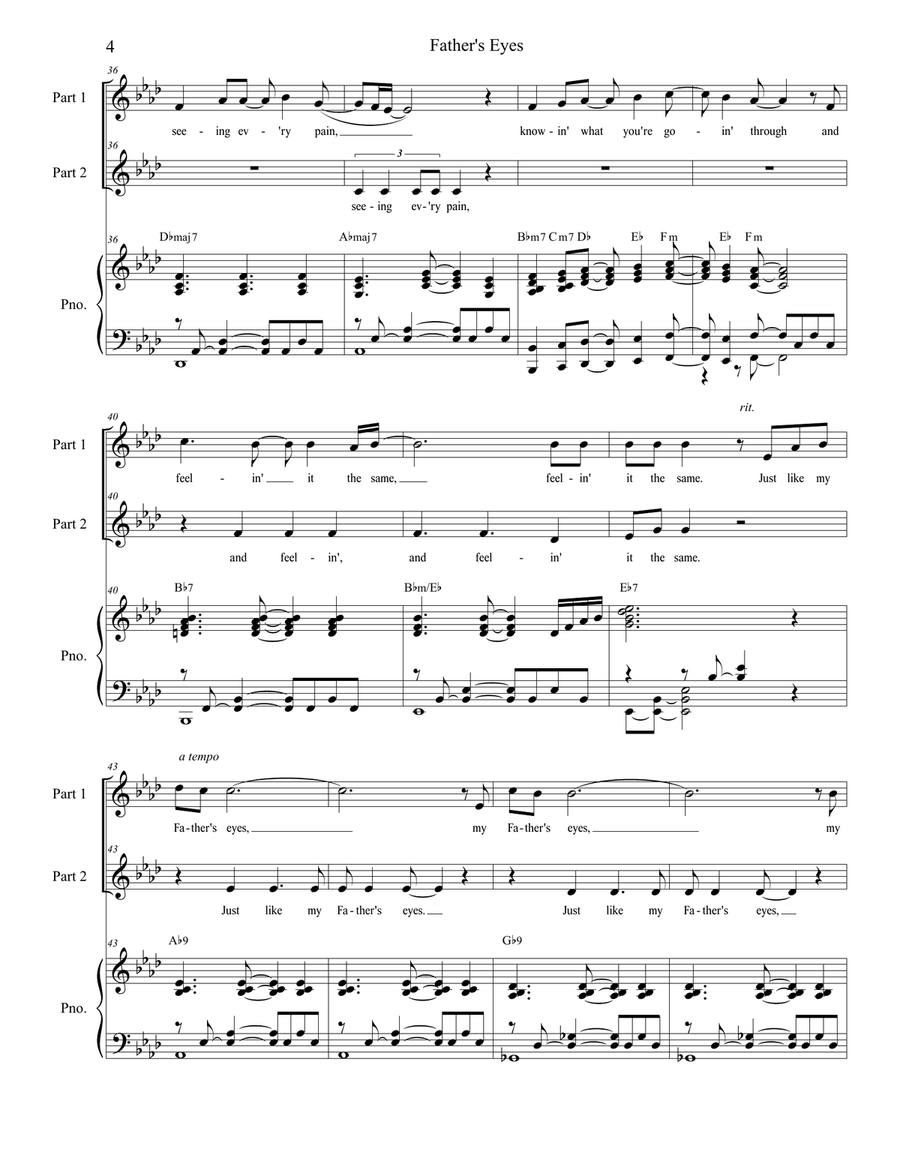 Father's Eyes Choir scores gallery preview page 4