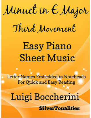 Book cover for Minuet in E Major Third Movement Easy Piano Sheet Music