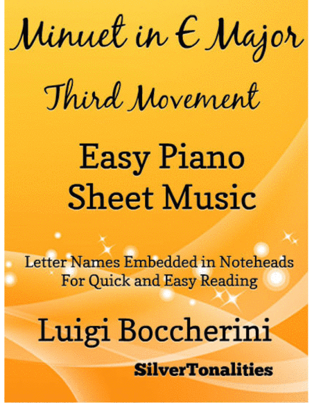 Minuet in E Major Third Movement Easy Piano Sheet Music