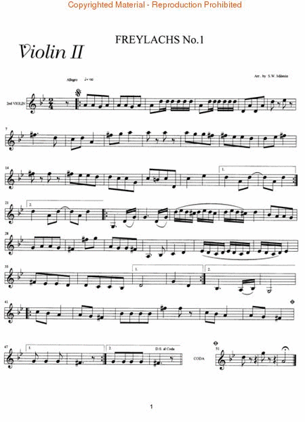 Klezmer Freylachs for String Quartet String Quartet - Sheet Music