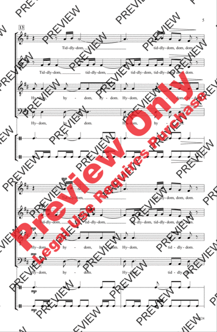 Hydom, Tiddlydom 4-Part scores gallery preview page 5