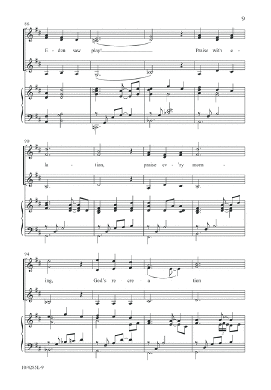 Morning Has Broken SSA scores gallery preview page 10