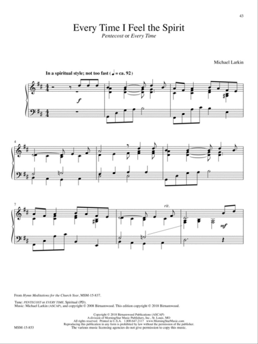 Every Time I Feel the Spirit Piano Solo scores gallery preview page 1