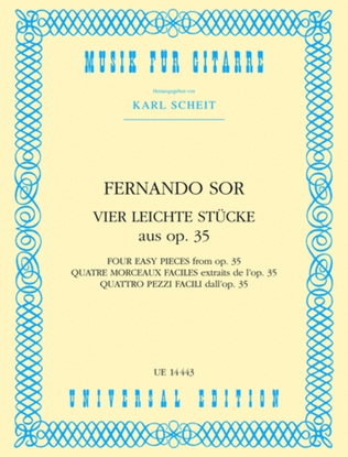 Book cover for Easy Pieces, 4, Op. 35, Guitar