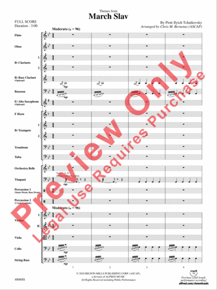 Themes from March Slav Full Orchestra scores gallery preview page 3