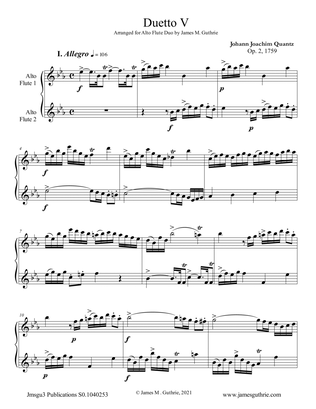 Quantz: Duetto Op. 2 No. 5 for Alto Flute Duo