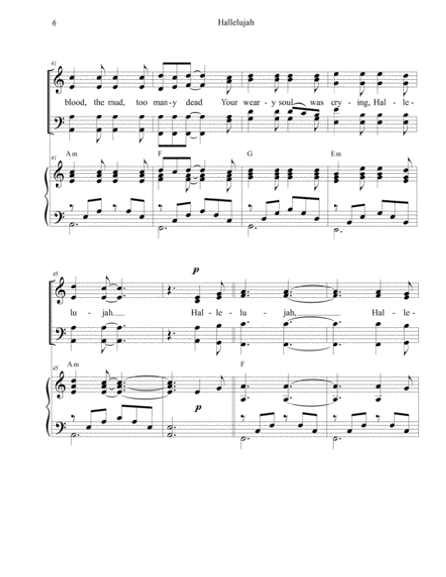 Hallelujah Hallelujah 4-Part scores gallery preview page 6