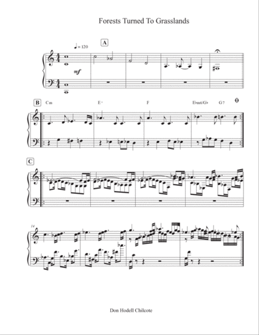 Forests Turned to Grasslands Piano, Vocal, Guitar scores gallery preview page 2