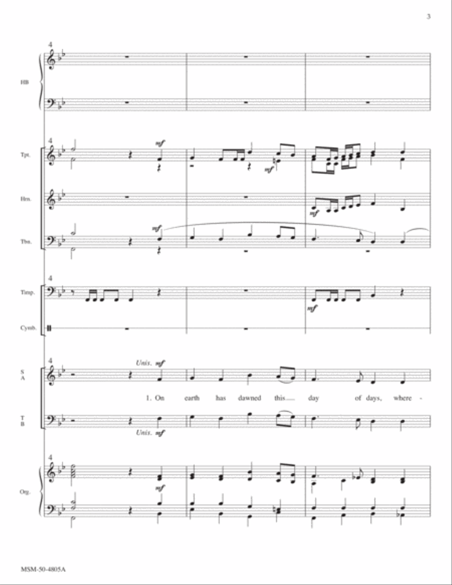 On Earth Has Dawned this Day of Days Choir scores gallery preview page 3