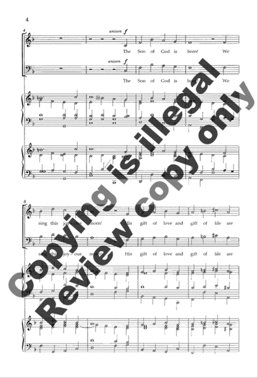 The Son of God Was Singing 4-Part scores gallery preview page 3