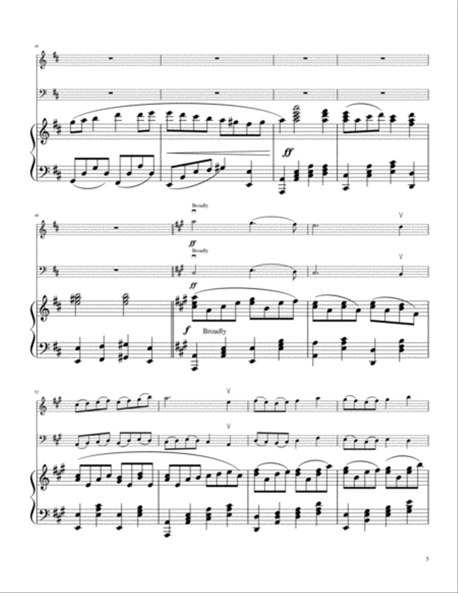 Joy to the World with This Is My Father's World - Cello and Violin duet with piano accompaniment Piano Trio scores gallery preview page 6