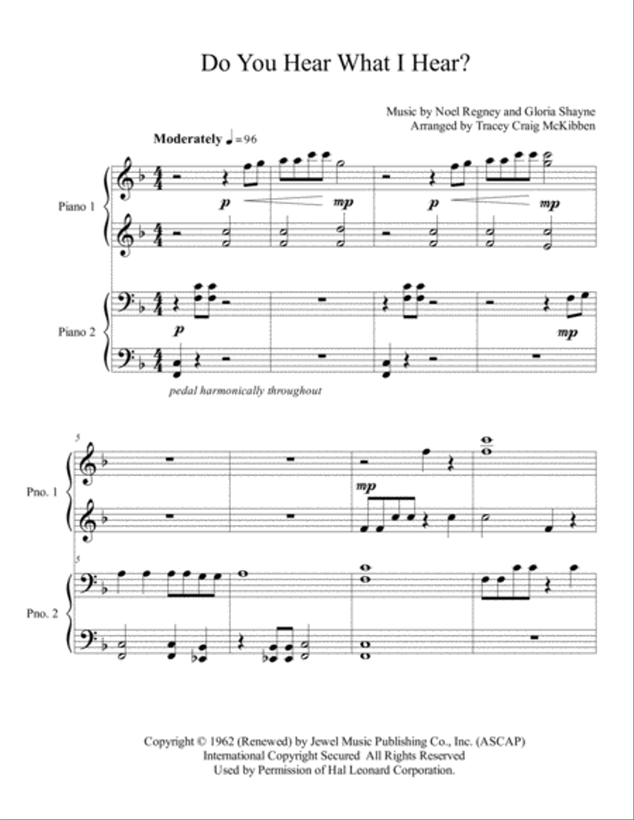 Do You Hear What I Hear Easy Piano scores gallery preview page 2