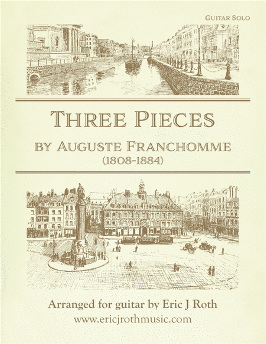 Auguste Franchomme - Three Cello Pieces Arranged for Guitar Classical Guitar scores gallery preview page 1