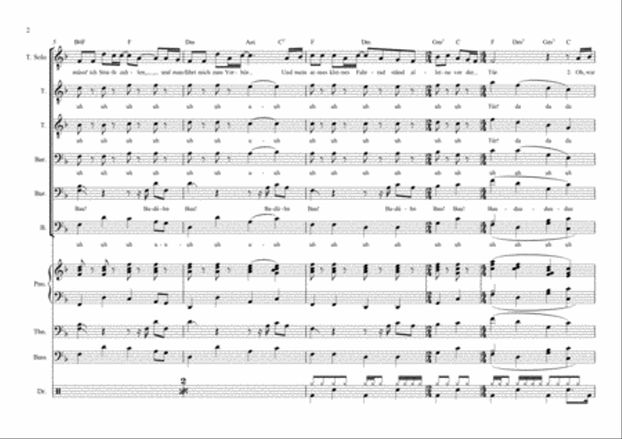 Mein Fahrrad - Choral + Bandinstruments (optional) TTBB scores gallery preview page 2