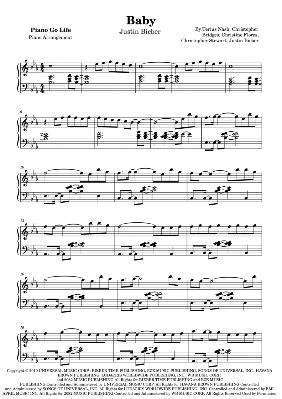 Baby Piano Solo scores gallery preview page 1
