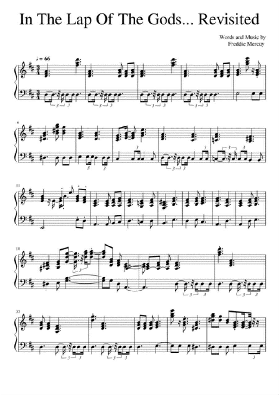 In The Lap Of The Gods (revisited) Piano Solo scores gallery preview page 1
