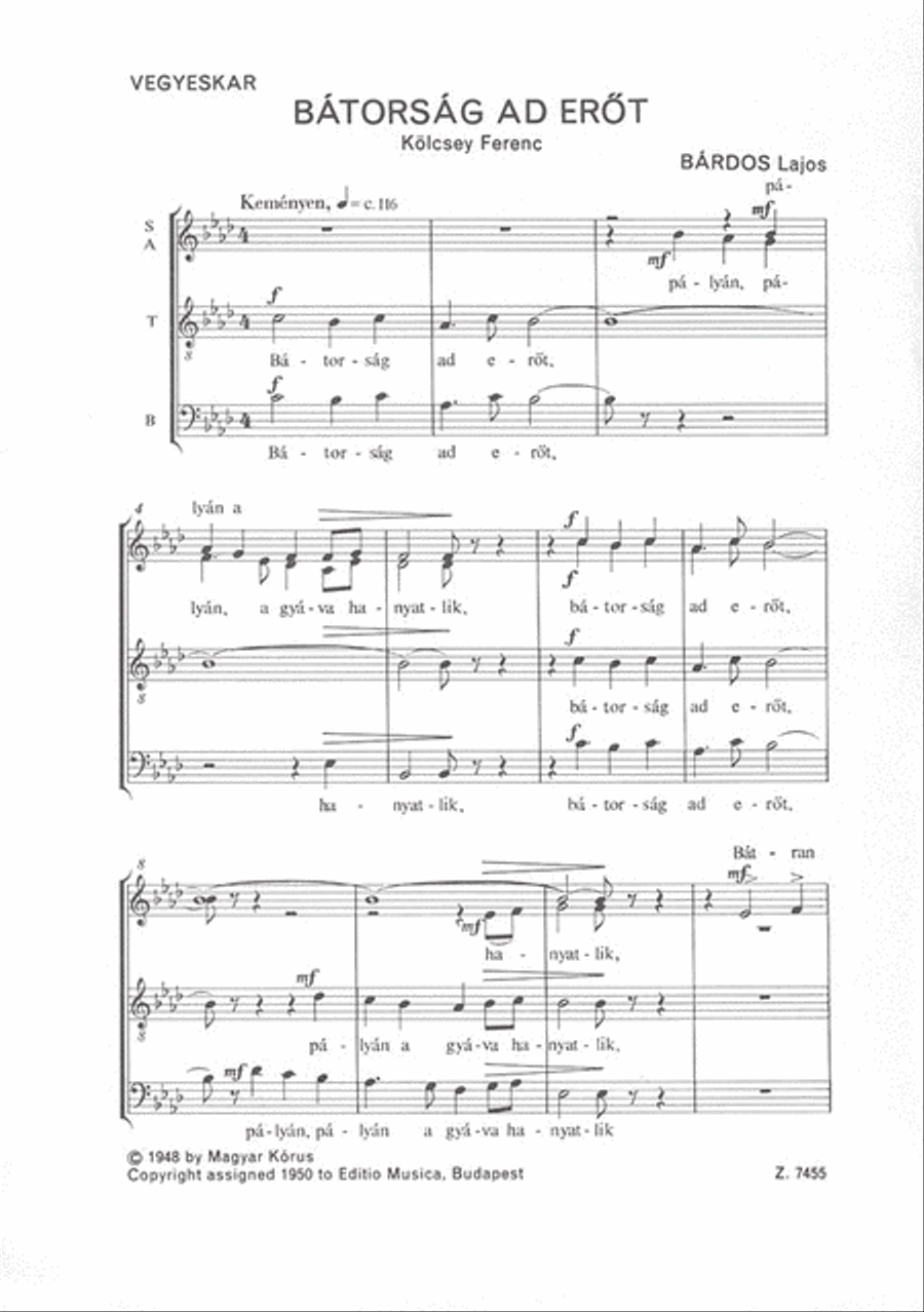 Bátorság ad eröt A Cappella scores gallery preview page 1