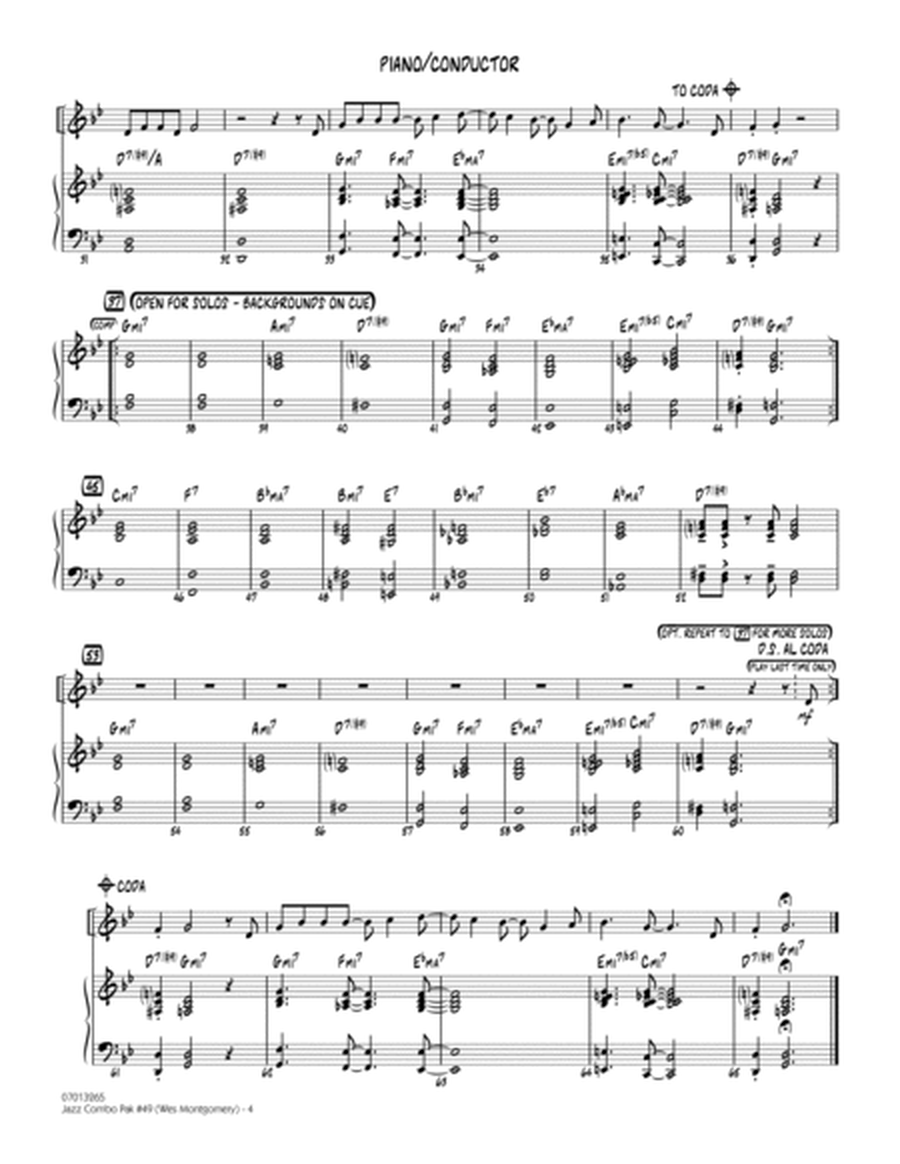 Jazz Combo Pak #49 (Wes Montgomery) (arr. Mark Taylor) - Piano/Conductor