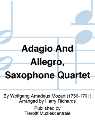 Book cover for Adagio And Allegro, Saxophone Quartet