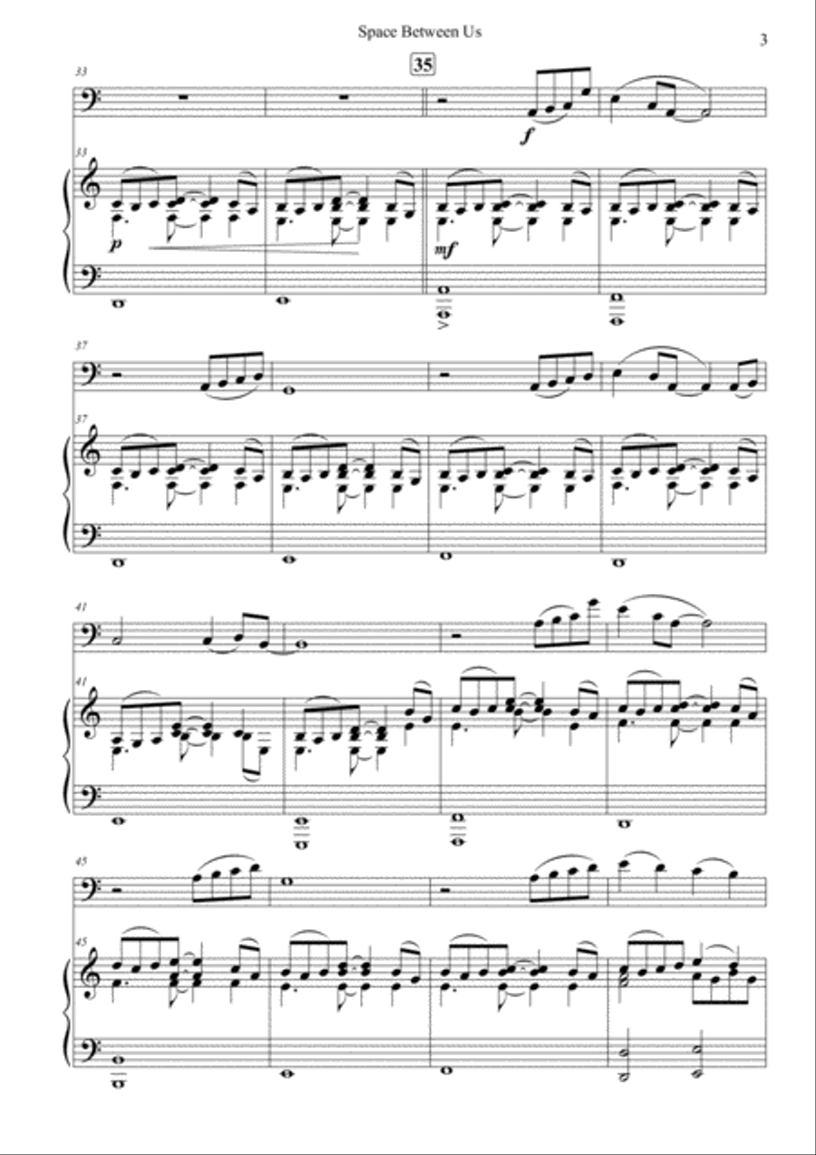 Space Between Us Piano scores gallery preview page 3